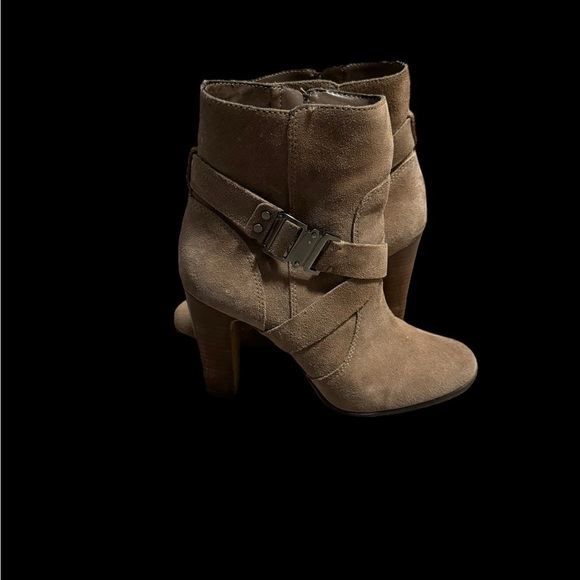 Vince Camuto Womens Beige Suede Connolly Mid-Shaft Boot Belted Chunky Heel  8.5 - Picture 13 of 14